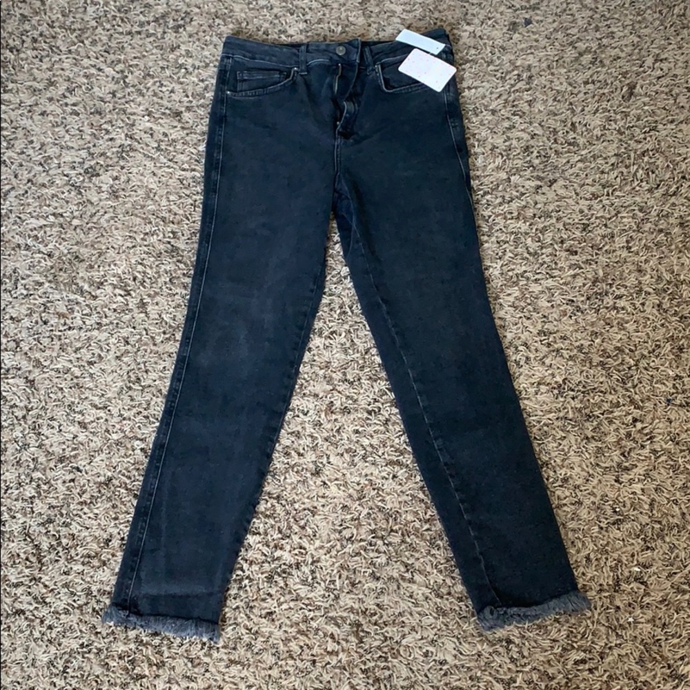 Free People black denim skinny jeans
